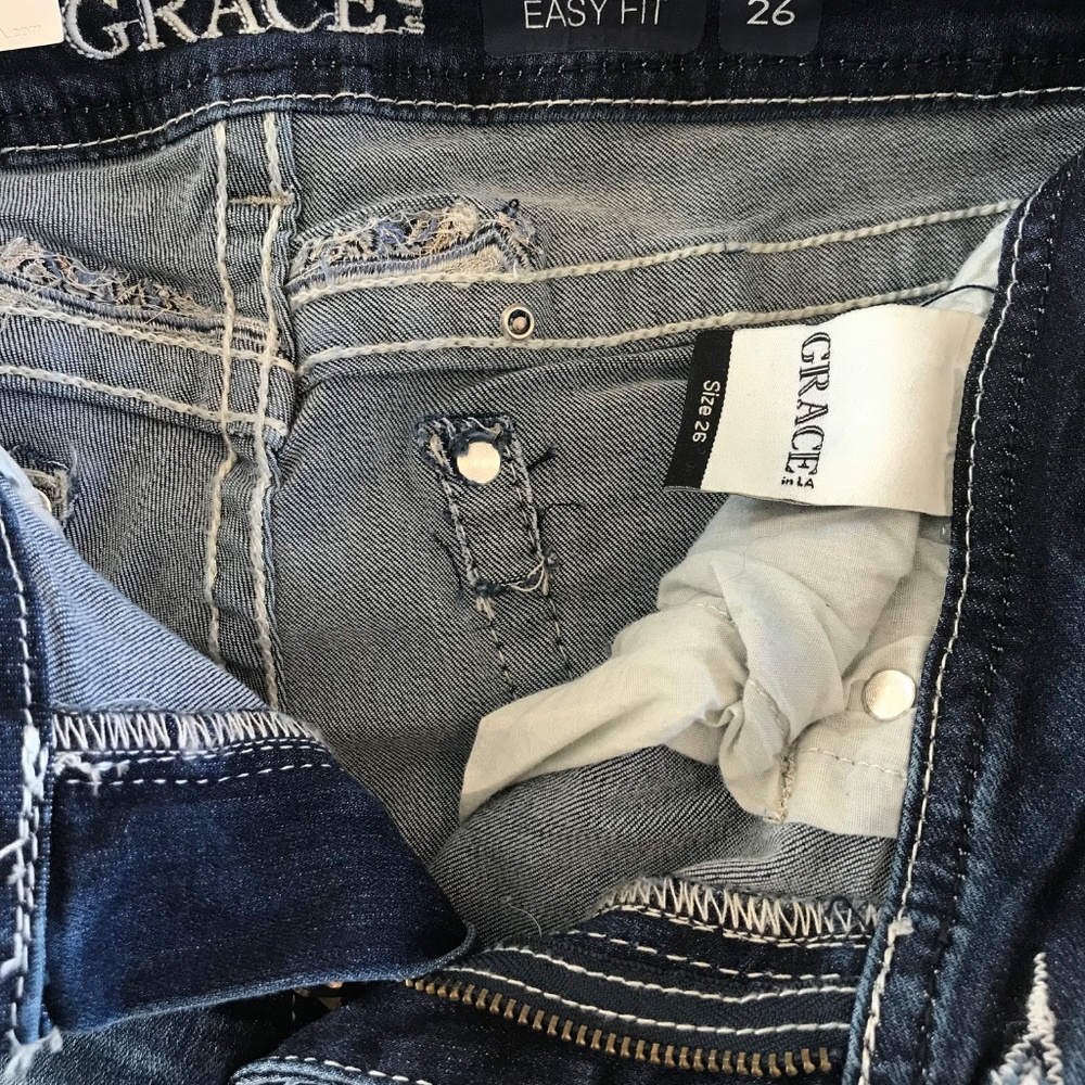 NWT Grace in LA capris/denim size 26 Easy Fit dark wash cowgirl country western - Picture 11 of 15